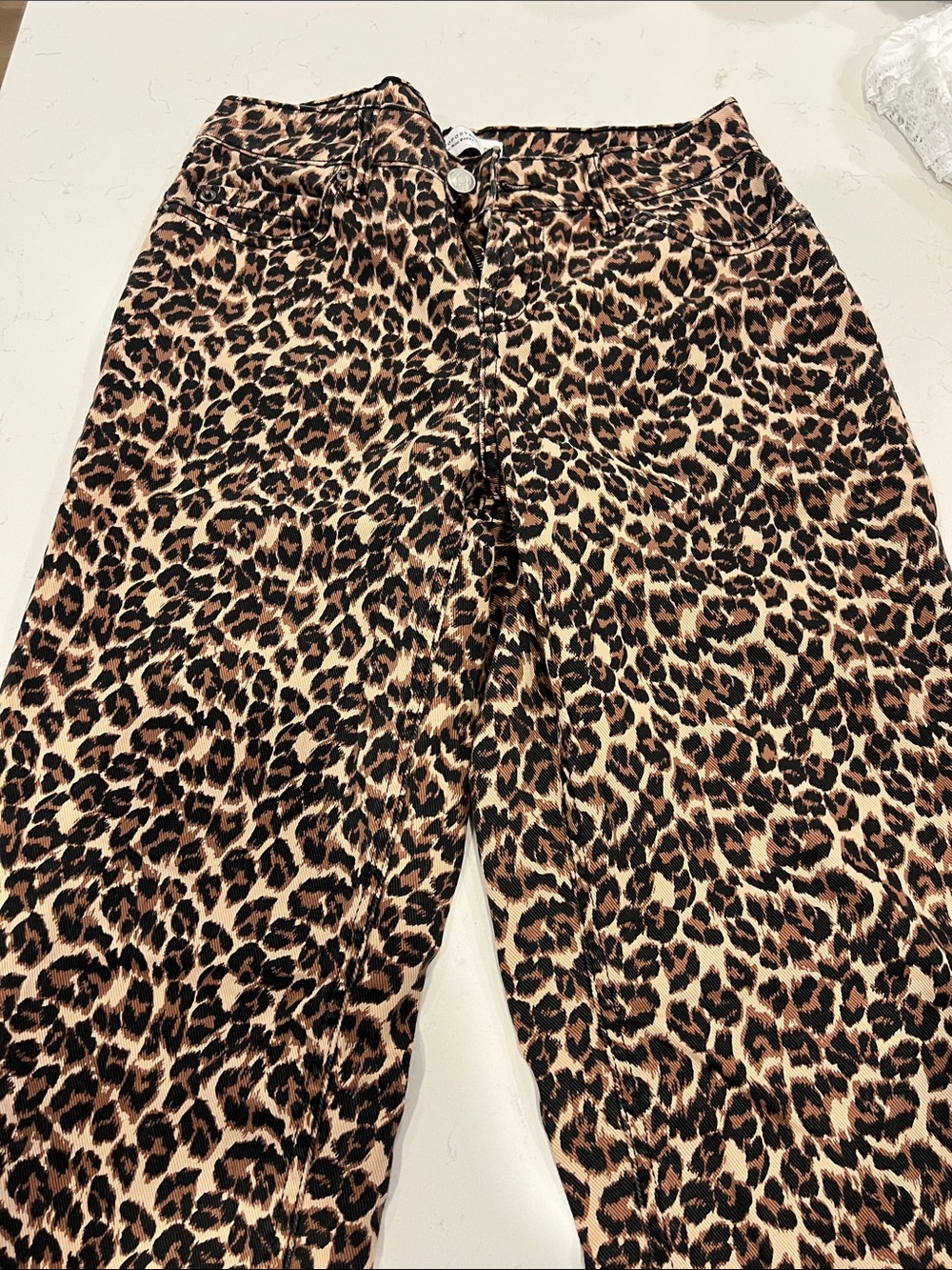 Aeropostale Leopard Print Straight-Leg Jeans